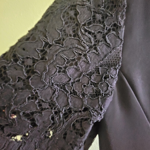 Black Ted Baker Sew in Love dress w. Lace esque design. Never worn size 2 /US 6 - Picture 4 of 5